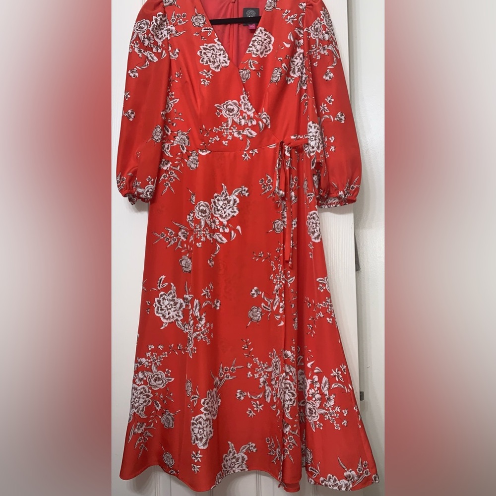 Orange floral dress